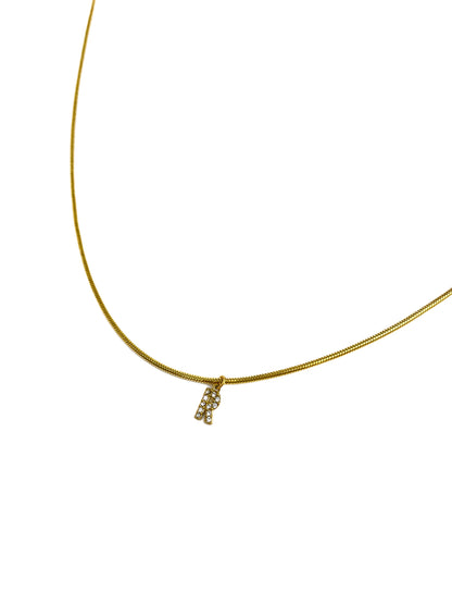 Collier initial « Strass »