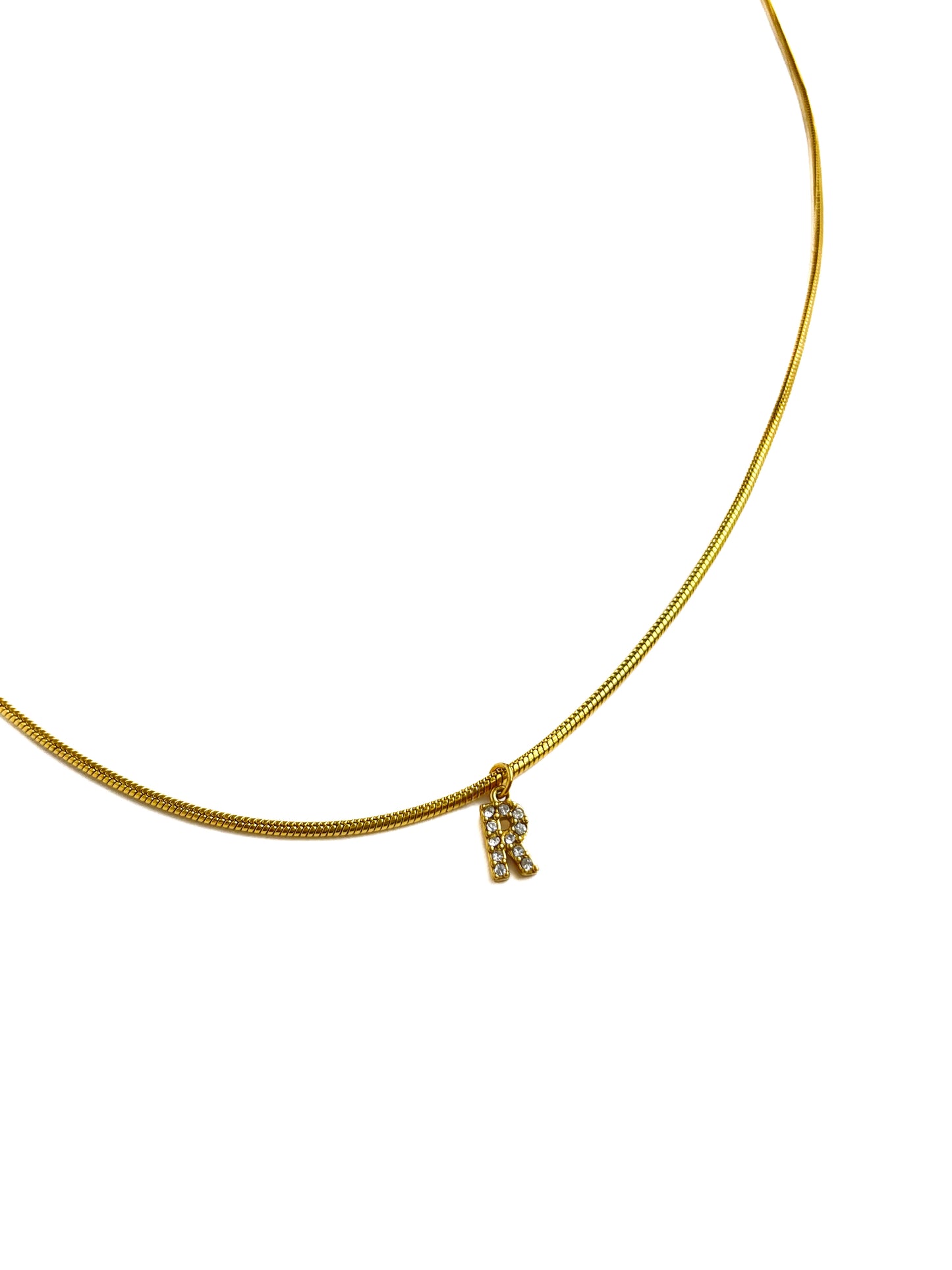 Collier initial « Strass »