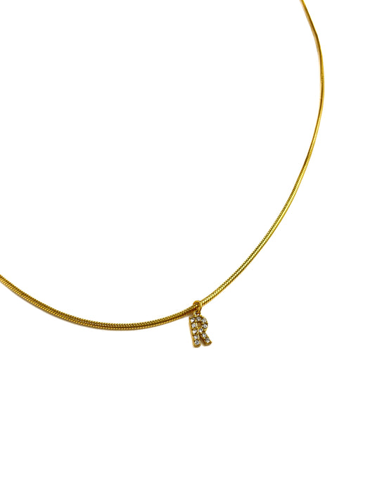 Collier initial « Strass »
